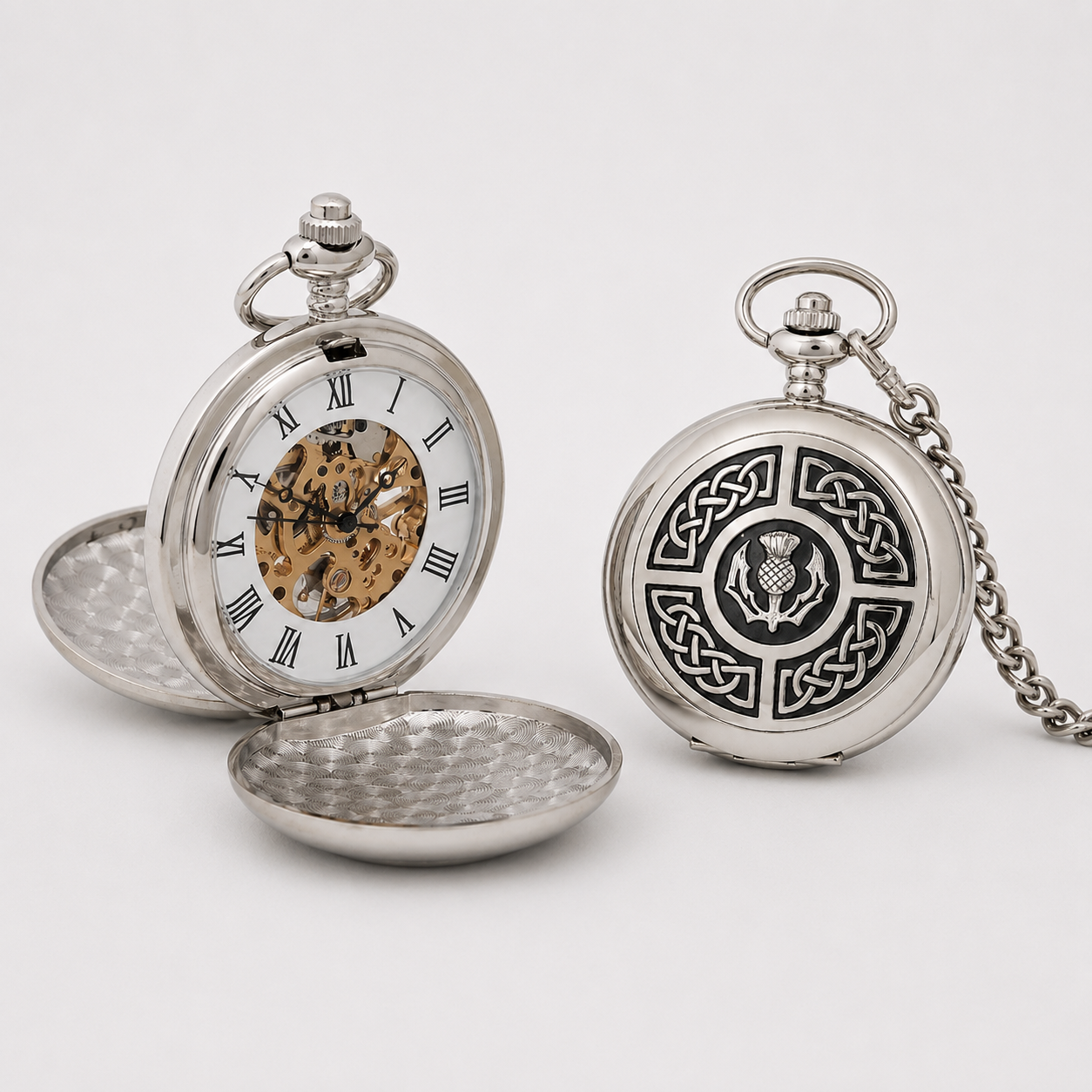 Taschenuhr Celtic Thistle mit mechanischem Uhrwerk