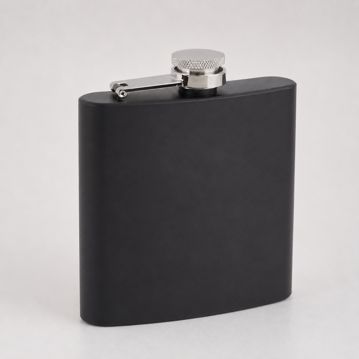 Edelstahl- Flachmann 6 oz Black