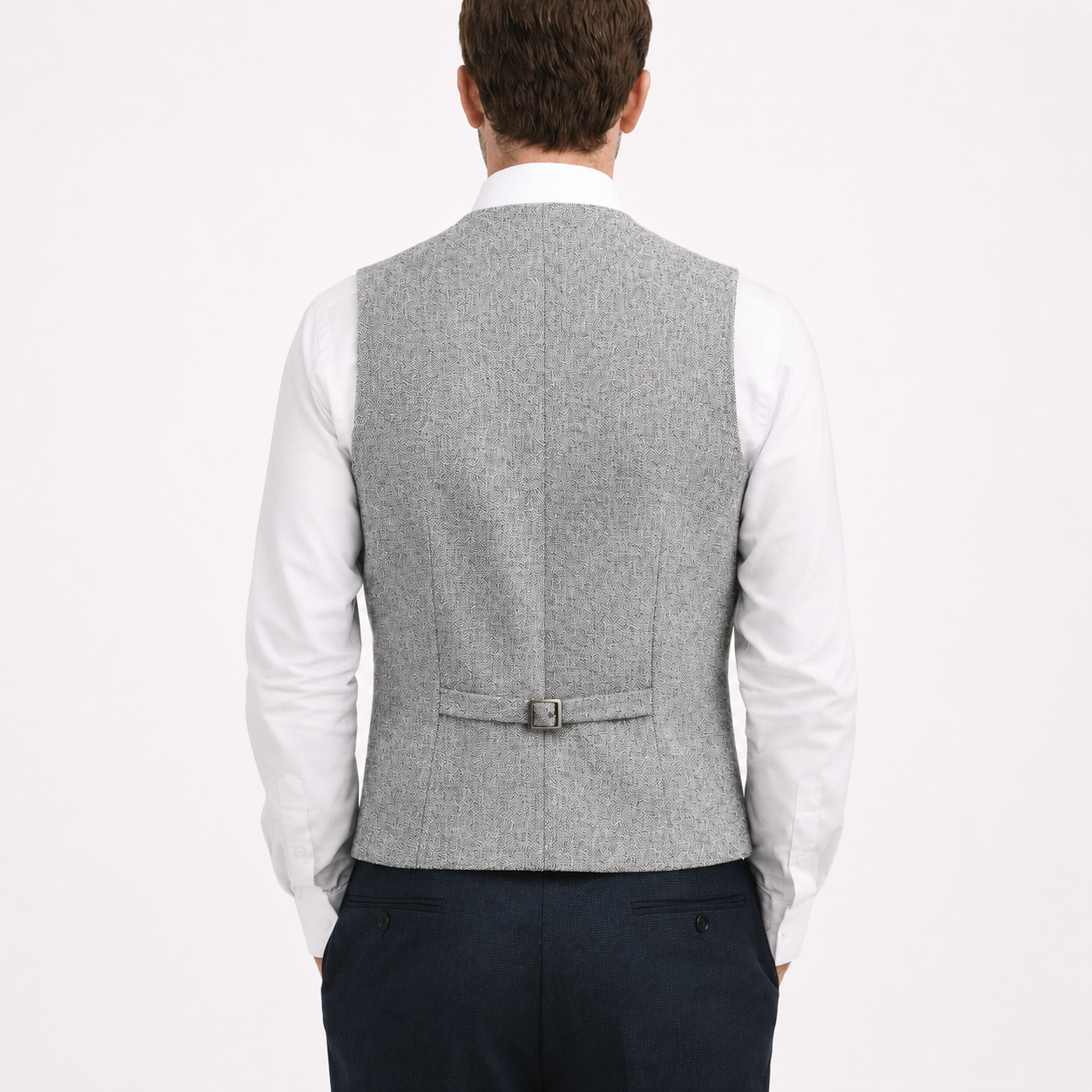 Tweed Weste- Einreiher Seagull Silver
