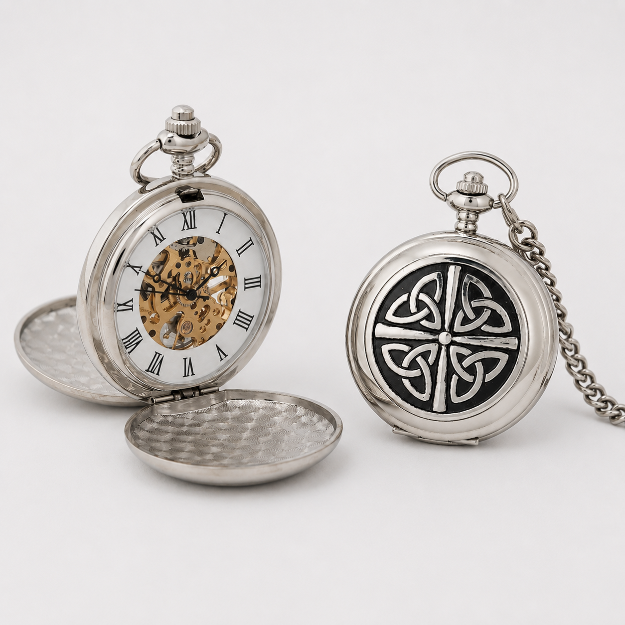 Taschenuhr Celtic Cross mit mechanischem Uhrwerk