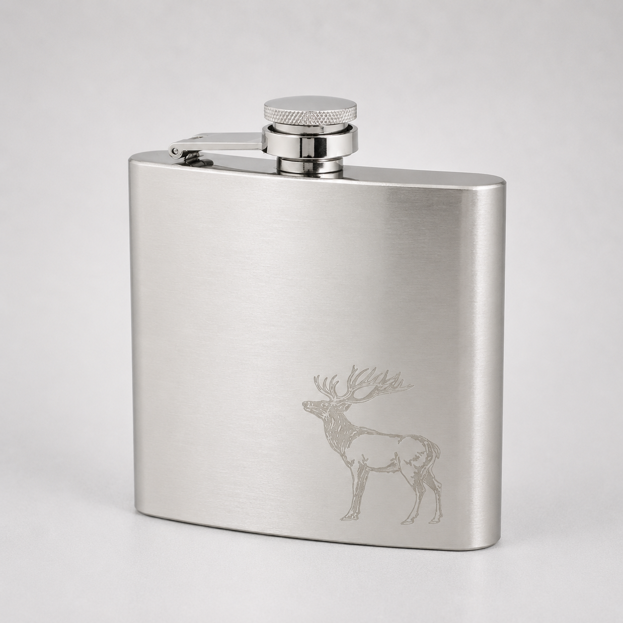 Edelstahl- Flachmann 6 oz Satin Stag
