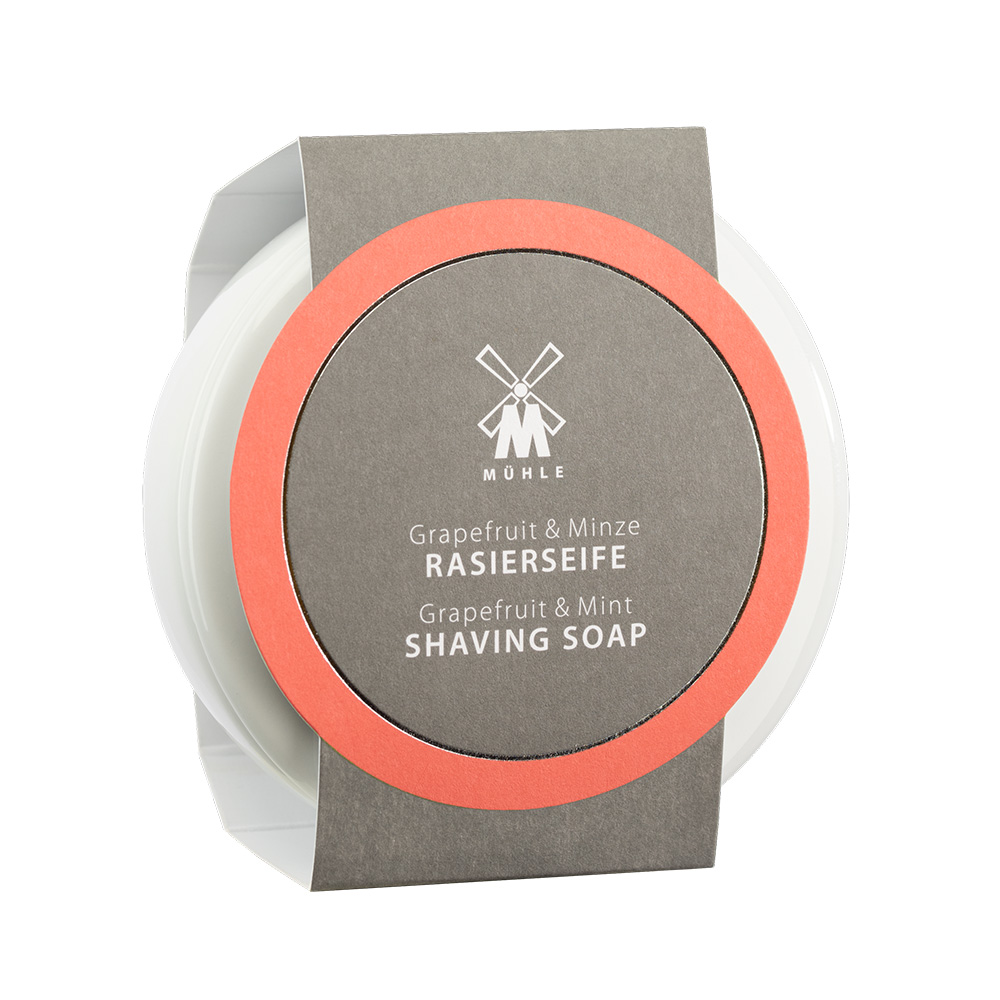 Porzellanschale mit Rasierseife Grapefruit/Mint 65g