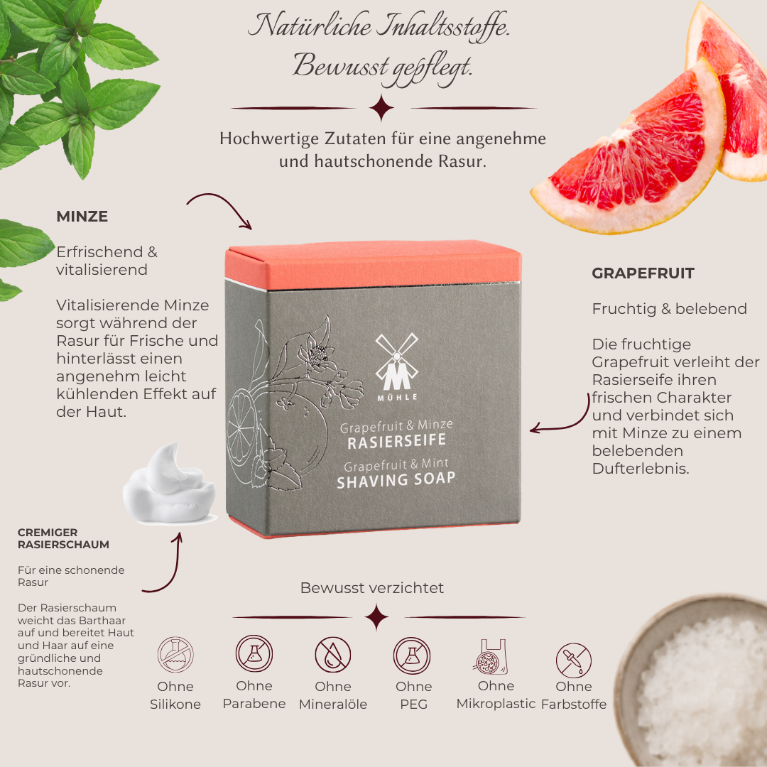 Rasierseife Grapefruit/Mint 65g