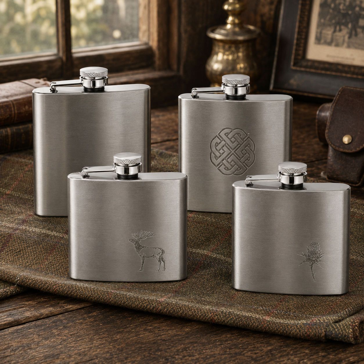 Edelstahl- Flachmann 6 oz Satin