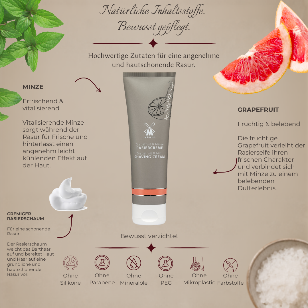 Rasiercreme Grapefruit/Mint Tube 75g