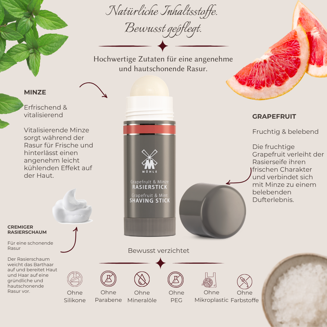 MÜHLE Rasierseifenstick Grapefruit/Minze 37g