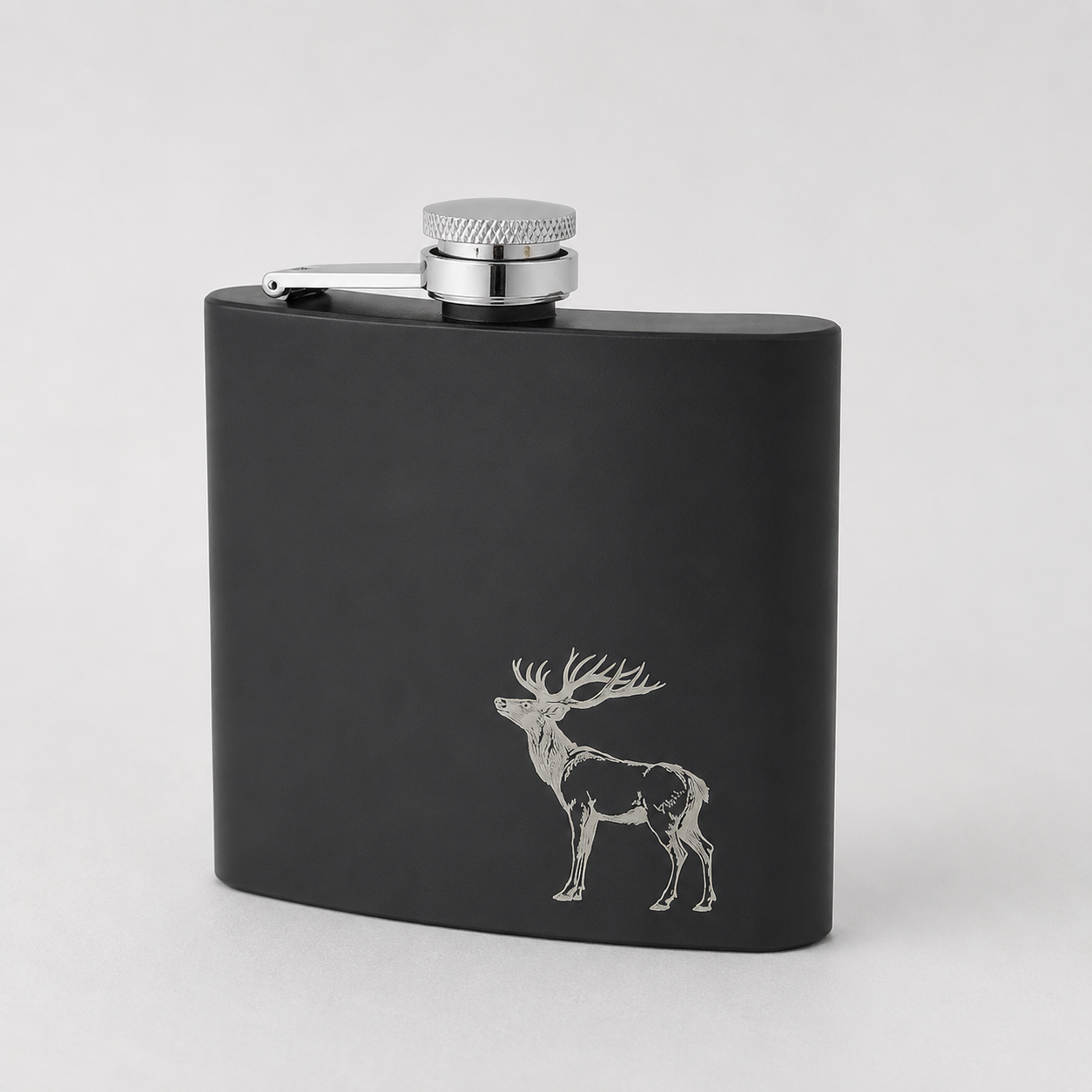 Edelstahl- Flachmann 6 oz Black Stag