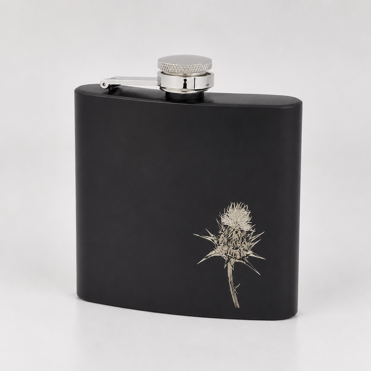 Edelstahl- Flachmann 6 oz Black Thistle