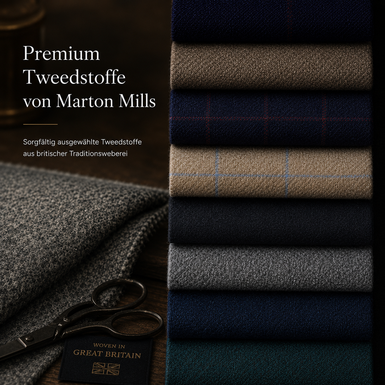 Tweed Weste- Einreiher Navy