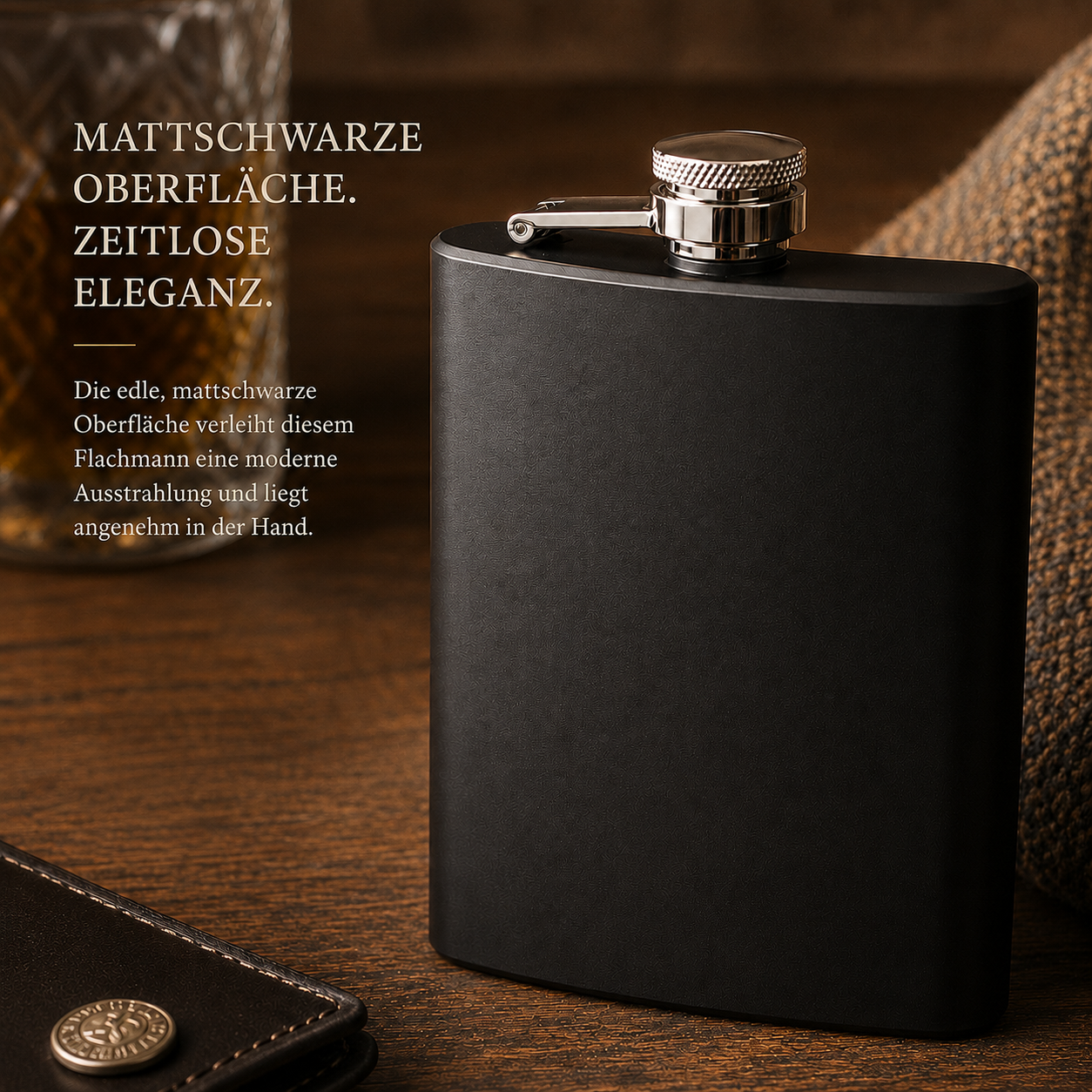 Edelstahl- Flachmann 6 oz Black Celtic