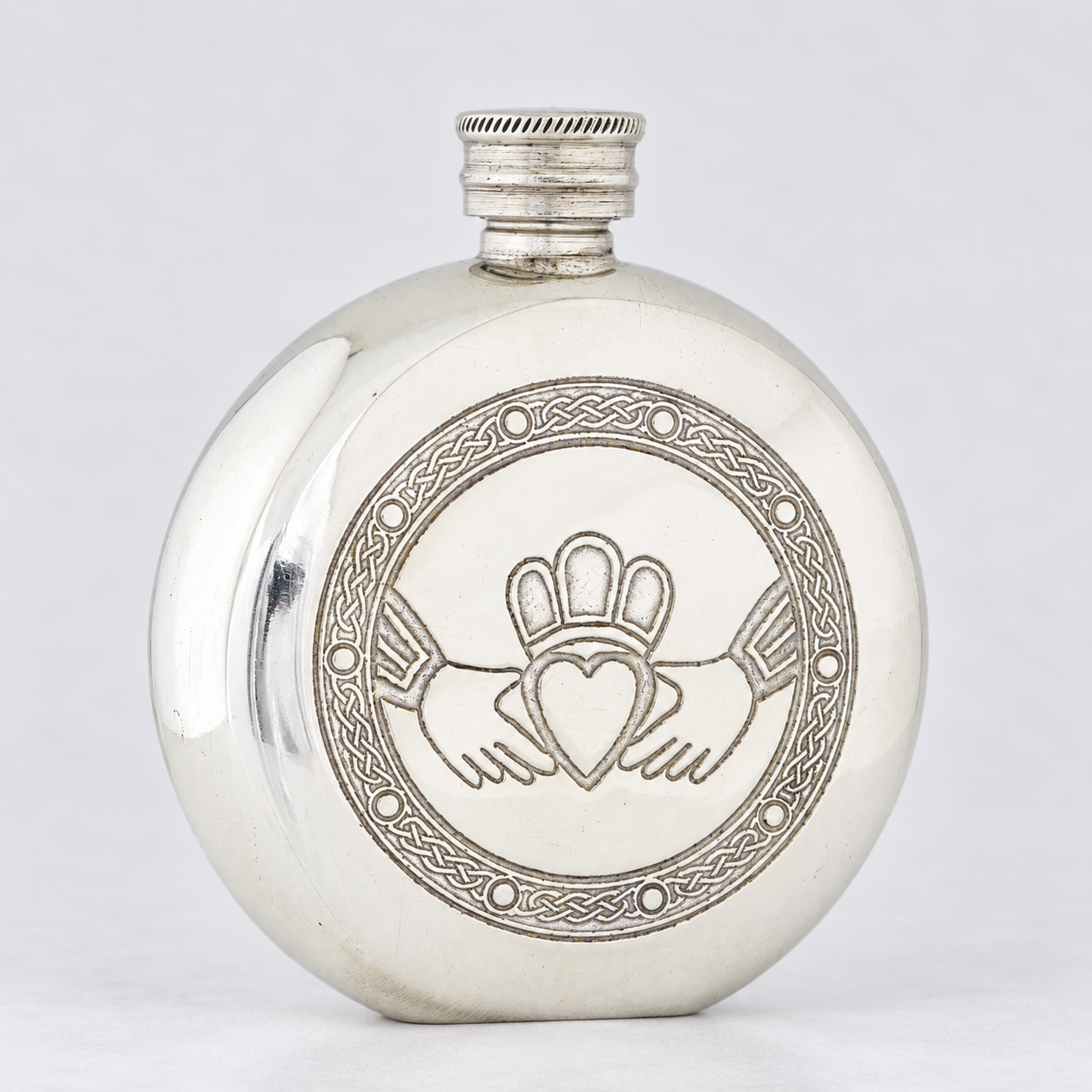 Zinn- Flachmann Claddagh